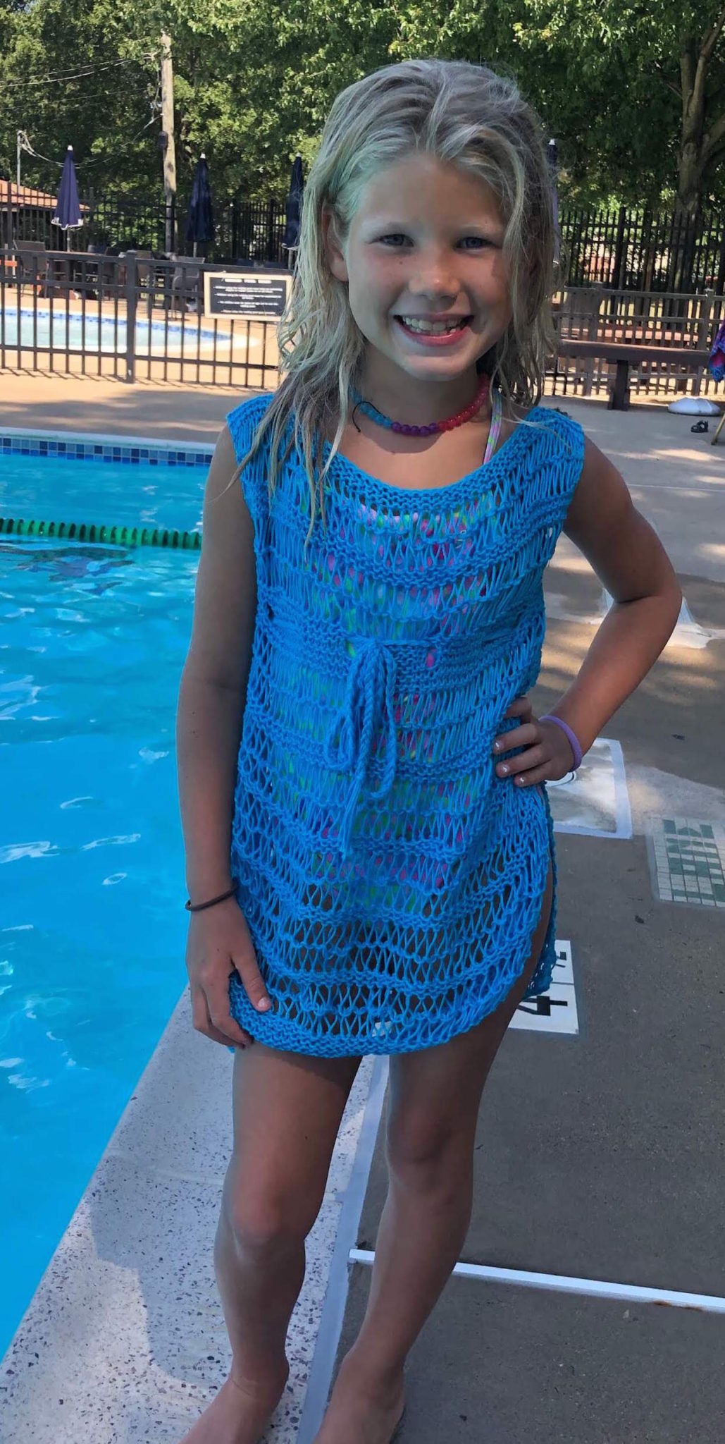 Aqua Swimsuit Cover-Up [Knitting Pattern] - At Yarns Length