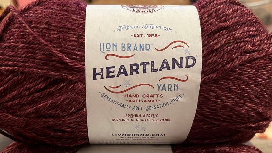 Lion Brand Heartland. Thinking about using this in a sweater