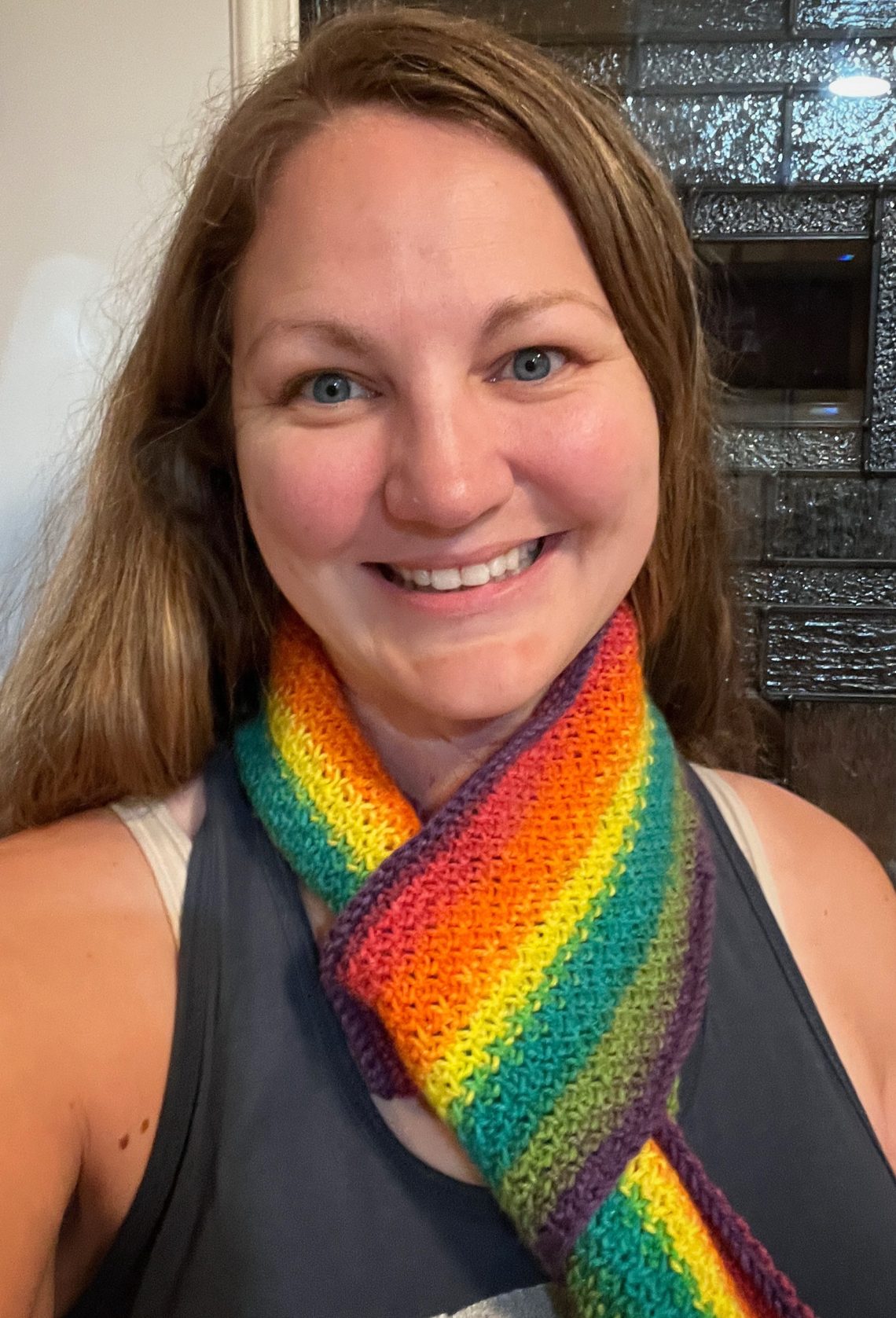 Woven Rainbow Scarf [knitting Pattern] At Yarn S Length